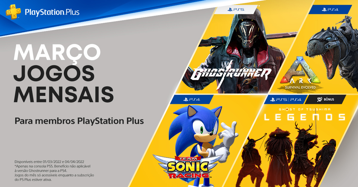  jogos do mês de março no PlayStation Plus