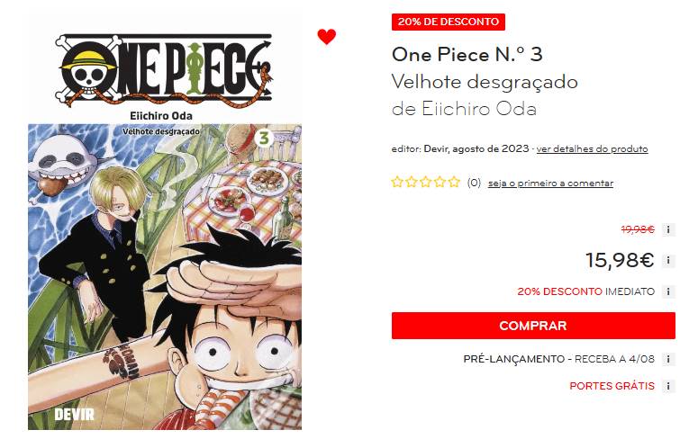 Devir vai lançar o mangá One Piece dia 21 de Novembro em Portugal