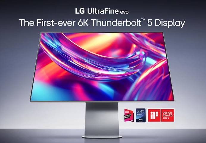 LG revela o primeiro monitor 6K do mundo com Thunderbolt 5 para criadores profissionais