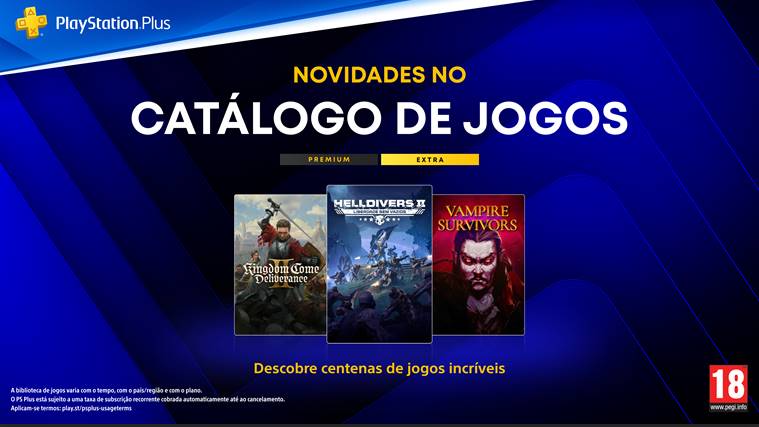 O PlayStation Plus recebe em agosto uma nova seleção de jogos, com Helldivers 2, Kingdom Come: Deliverance II e vários outros destaques.